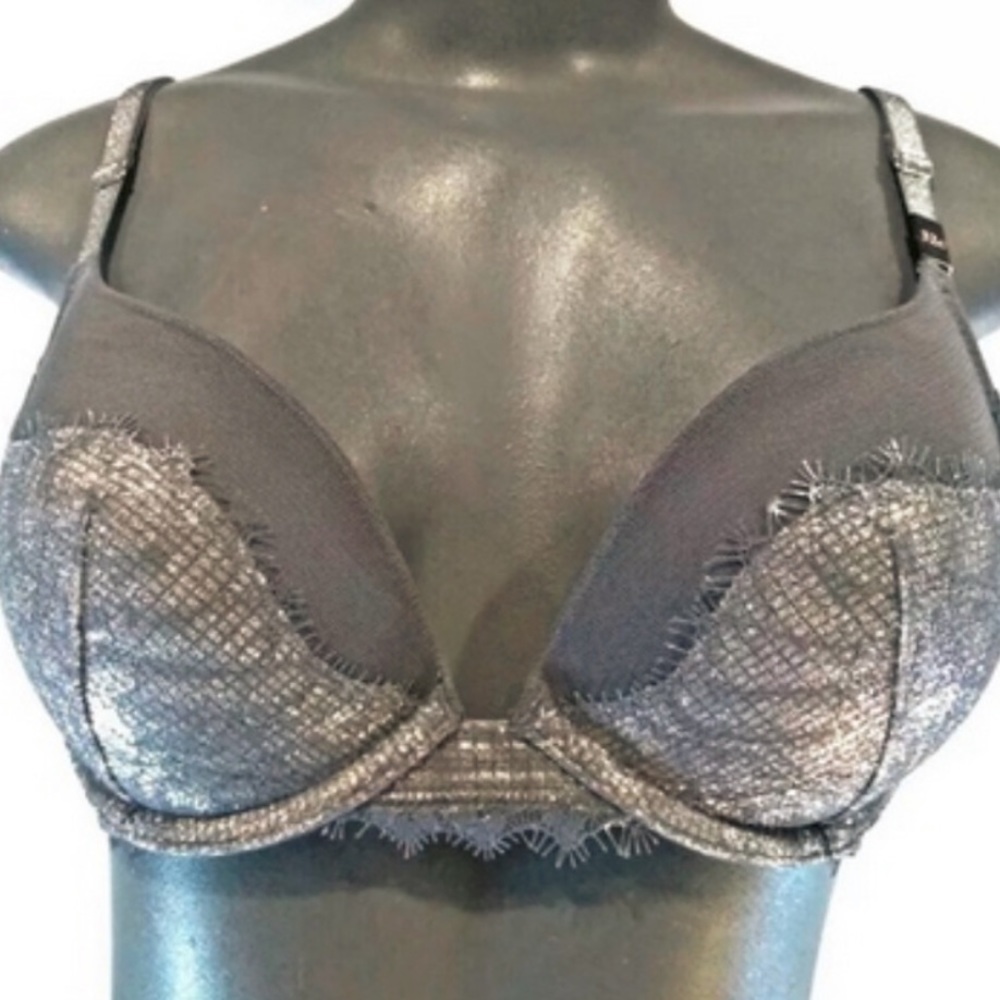 Silver Mesh Adjustable Bra 34C